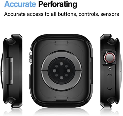 Amizee 2 Pack תואם ל- Apple Watch Case Series 8 Series 7 45 ממ סדרה 6 SE 5 4 44 ממ, אולטרה דק TPU רך ציפוי פגוש אטום הלם תואם ל- iWatch