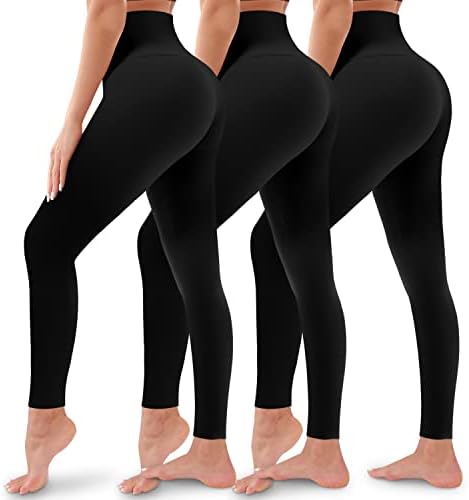 חותלות חבילות של Blueenjoy 3 עבור נשים-להרים מותניים גבוהות לבקרת בטן מכנסי יוגה-חותלות ריצה של אימון