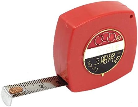 X-DREE 2M x 10 ממ מעטפת פלסטיק נשלל נשלף קלטת סרגל נייד מדד מדידת מדידה כלי אדום (2M x 10 ממ cáscara de plástico regla retráctil regla