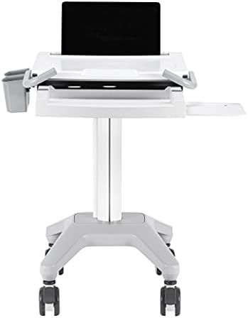ניוסטאר מד-מ-200 מעמד נייד רפואי למחשב נייד, מקלדת ועכבר, גובה מתכוונן-לבן