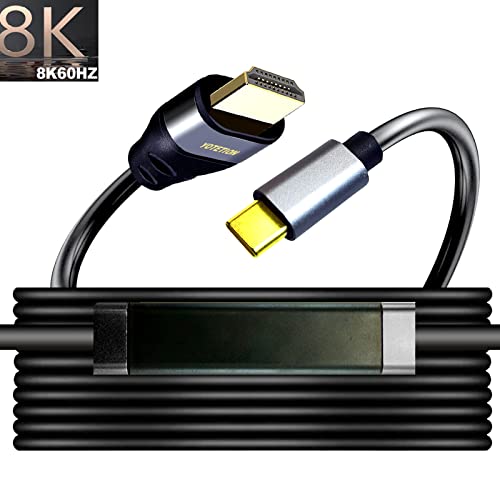 USB C ל- HDMI כבל 8K 12ft, Type-C עד HDMI 8K@60Hz, 4K@60Hz עבור MacBook Pro/Air, Galaxy S20 S10 S9 S8, Dell, HP, MacBook Pro, MacBook