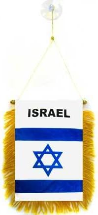 דגל AZ דגל ישראל מיני באנר 6 '' x 4 '' - ישראלי - דגלון יהודי 15 x 10 סמ - כרזות מיני 4x6 אינץ 'קולב גביע יניקה