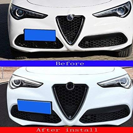 Yiwang סיבי פחמן בסגנון ABS Chrome Chrome Front Recurement מסגרת מסגרת 2 PCS עבור Alfa Romeo Stelvio 2017 2018 2019 2020 אביזרים אוטומטיים