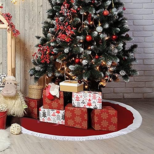פינק פלמינגו בואו נלהב חצאיות עץ חג המולד עם שוליים עם קישוטים למסיבות חג של חווה ליל כל הקדושים 48 x48