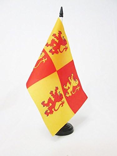 דגל AZ דגל Owain Glyndwr דגל 5 '' x 8 '' - דגל שולחן הנסיך מוויילס 21 x 14 סמ - מקל פלסטיק שחור ובסיס