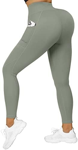צלב מותניים לדחוף את יוגה מוצק רזה חותלות נשים של עם כיסים חותלות אימון כושר בד ריצה ספורט גרביונים מכנסיים