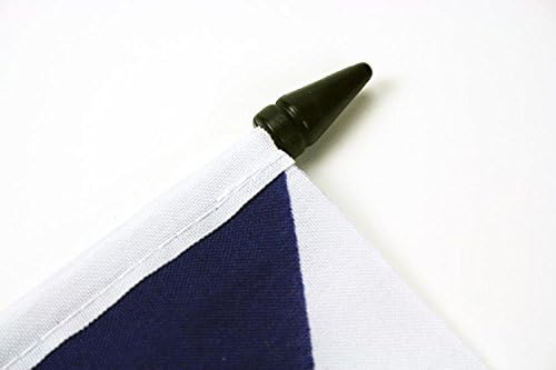 דגל AZ דגל גראן קנריה דגל שולחן 4 '' x 6 '' - דגל שולחן האיים הקנריים 15 x 10 סמ - מקל פלסטיק שחור ובסיס