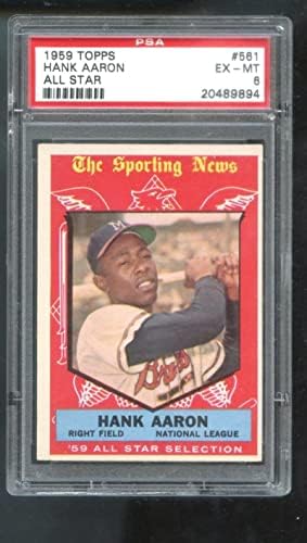 1959 Topps 561 Hank Aaron All -Star The Sporting New