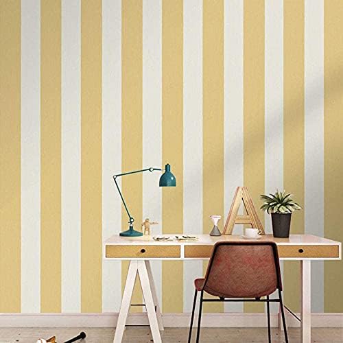 סגנון מודרני קליפות ומקל טפטים נייר מגע פסים צהוב למטבח קירות קירות במטבח מדפים ארונות שידה מדבקות ריהוט 17.7x117 אינץ '