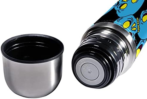SDFSDFSD 17 גרם ואקום מבודד נירוסטה בקבוק מים ספורט קפה ספל ספל ספל עור אמיתי עטוף BPA בחינם, גולגולת