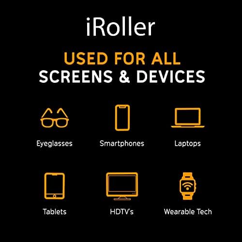 מנקה מסך פרימיום של IROLLER, רולר ניקוי טלפונים לא-נוזלי לשימוש חוזר, לא נזילה, לא-כימי לאייפון, אייפד, מחשב נייד, מקבוק, מסכי מחשב, טלוויזיה