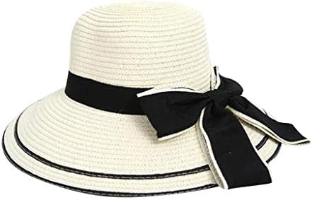 SUN BUBKNOT BOWKNOT נשים כובעי חוף כובע קש תקליטון כובע קיץ מתקפל כובע בייסבול רחב אביזרים לנשים