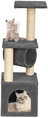 NC 36 אינץ 'מסגרת טיפוס חתול אפור מוצק חבל חמוד חמוד חבל קטיפה מסגרת חתול פנאי מסגרת טיפוס צעצועים מתאימה לחתולי חיות מחמד לשחק עם צעצועים