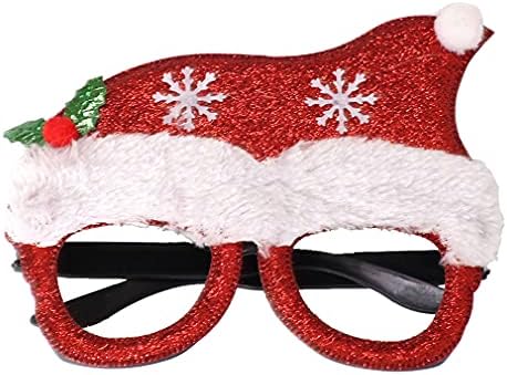 UPSTORE 2 PCS מסיבת חג המולד משקפיים GITTERS FRAMES נצנצים משקפי מסיבת חג המולד קישוט תחפושת חידוש משקפי ראייה מפוארים ללא עדשה