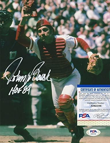 ג'וני בנץ 'סינסינטי אדומים HOF 89 PSA פעולה מאומתת חתמה 8x10 - תמונות MLB עם חתימה