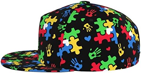 מודעות לאוטיזם בייסבול כובע גברים נשים-מתכוונן 3 ד מודפס שטוח ביל היפ הופ כובע