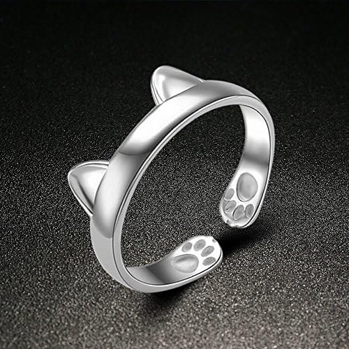 נשים חמוד חתול טבעת מתכוונן פתיחת טבעות לגיבוב יום נישואים טבעת נצחי טבעת מתנה