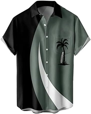 גברים של הוואי חולצה, טרופי הוואי חולצה מזדמן כפתור למטה קצר שרוול חוף חולצות מסיבת חולצה