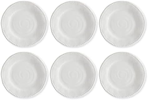 השכבה צלחת ארוחת ערב מלמין סט של 6, מדיח כלים ללא כלים BPA צלחות עגולות צלחות עגולות כלים למנה עיקרית, פסטה וסלט, צלחות ארוחת ערב בגודל