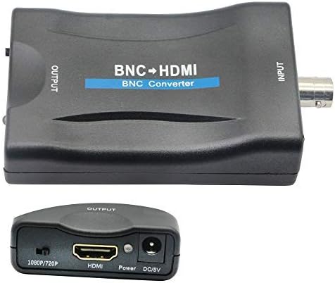 ממיר BNC לממיר HDMI, BNC נקבה ל- HDMI ממיר וידאו ממיר מתאם מתאם אנלוגי CVBS קלט HDMI מחבר מורכב מחבר לתמיכה ב- HD צג טלוויזיה מצלמת אבטחה
