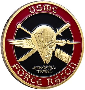 מטבע מזכרות ימי ארצות הברית USMC כוח גולגולת דפוס גולגולת מטבע זיכרון מטבע אספנות מצופה זהב מטבע