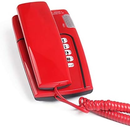 KXDFDC טלפון רכוב על קיר אדום, אינטואיציה ביתית טלפון חוט קיר יחיד עם צלצול חזק במיוחד