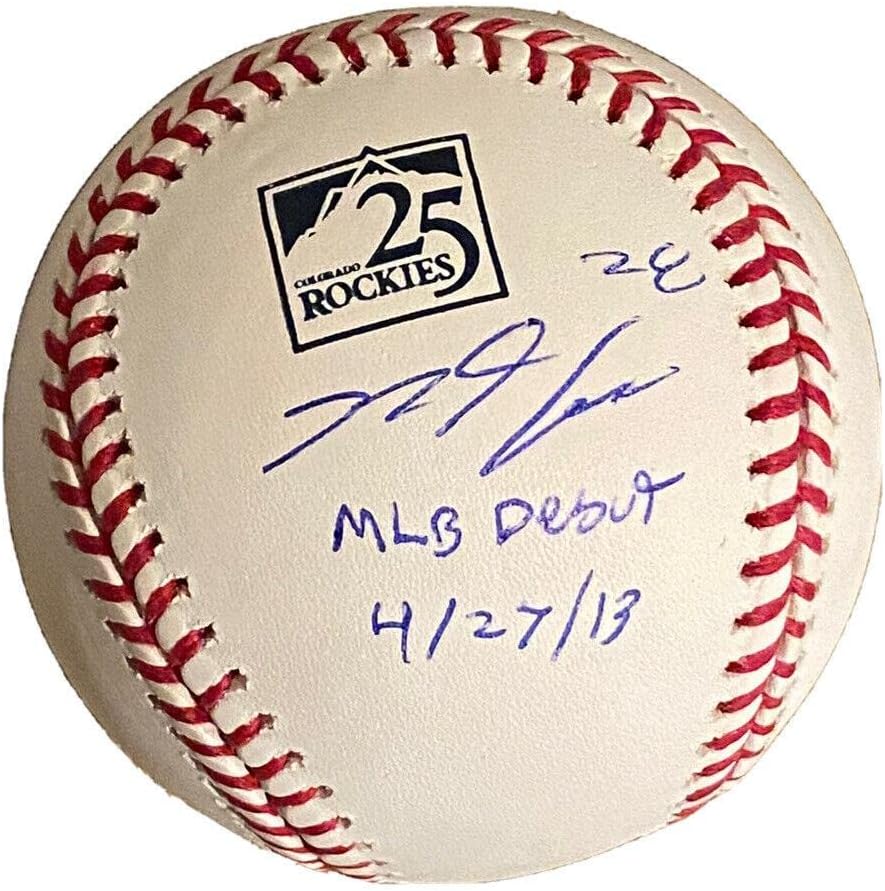 נולן ארנדו חתם על הופעת הבכורה של MLB רוקיס 25 שנה בייסבול JSA קרדינלים - כדורי בייסבול עם חתימה