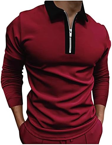 חולצות פולו רוכסן ווקאצ'י חולצות פולו פשוטות מזדמנים לחולצות פולו לגברים 1/4 רוכסן פונה למטה שרוול קצר חולצה רזה