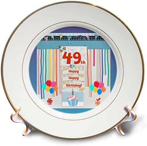 תמונת 3 של תמונת יום הולדת 49, קאפקייקס, נר, בלונים, מתנה, זרמים - צלחות