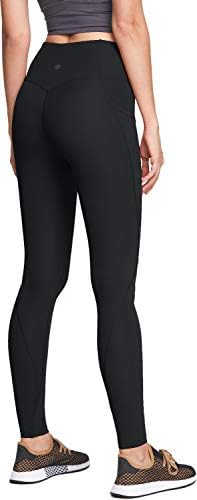 מכנסי יוגה בעלי מותניים גבוהים של אטיקה עם כיסים, חותלות יוגה בקרת בטן, טייץ אימון של 4 כיוונים.