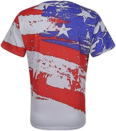 חולצת טריקו של דגל אמריקאי של גברים קיץ שרוול קצר מזדמן הדפסים גרפיים צמרות אימון שרירים מגניב אתלטיקה טי פטריוטי