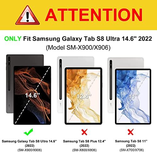 מארז LWKjoy עבור Samsung Galaxy Tab S8 Ultra, 2022 14.6 אינץ 'S8 מארז טבליות אולטרה עם מחזיק S-PEN, זוויות רב צפייה גלקסי לשונית S8 אולטרה