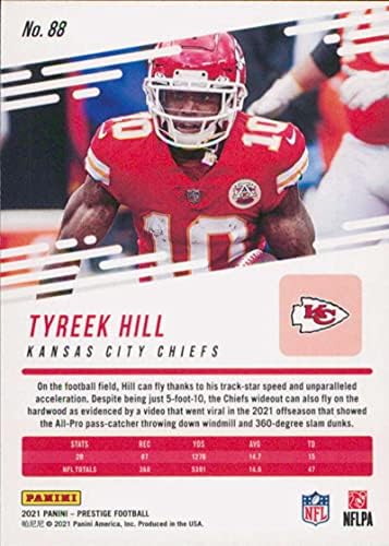 2021 Panini Prestige 88 Tyreek Hill Kansas City Chiews NFL כרטיס מסחר בכדורגל