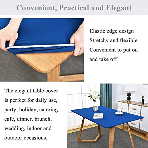 שולחן מלבן מצויד כיסוי טופר סטרטקס קוקטייל נמתח שולחן שולחן כובע שולחן כחול כובע עם קצה אלסטי 42 x 72 אינץ '