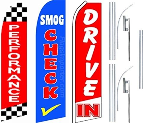 שירותי Super Shoces Super Flag 3 Pack & Poles-Performance-Smog Drive-Drive ב