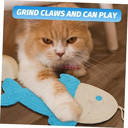 5 יחידות מחצלת חתלתול רצפת חתול בצורת שטיח תליית סיסל מגרד ספות צעצוע גרדן כחול כרית חבל מקורה שריטה טופר אופקי שטיחים החלקה לטחינת דגי