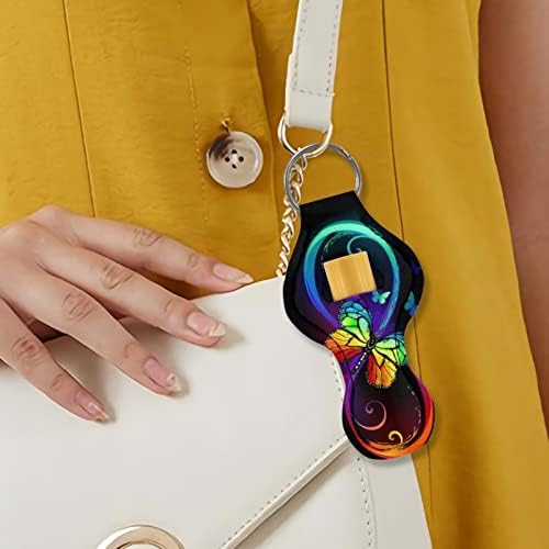 נשים נשים מחזיק מפתחות מחזיק מפתחות נסיעות שפתון קוסמטי אחסון מקרה שפתון מחזיק מפתחות פאוץ