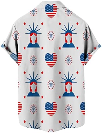 חולצות טשירט קיץ לגברים דגל יום העצמאות דגל 3D מודפס קרדיגן רקמה קצרה שרוול קצר