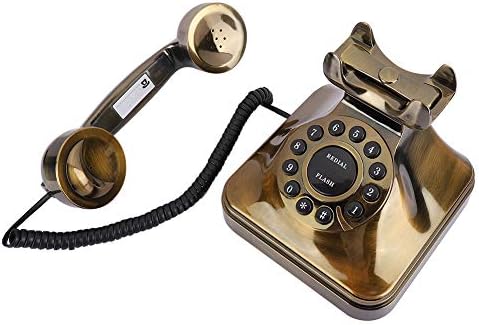 טלפון Taidda- קו קווי, מתקשר שולחן עבודה קל משקל ברונזה טלפון וינטג