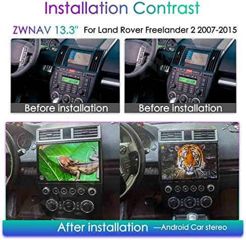 ZWNAV 13.3 אינץ 'החלפת רדיו לנד רובר פרילנדר 2 2007-2015, GPS ניווט אנדרואיד יחידת ראש נגן 64 גרם Carplay Wireless, Bluetooth, WiFi