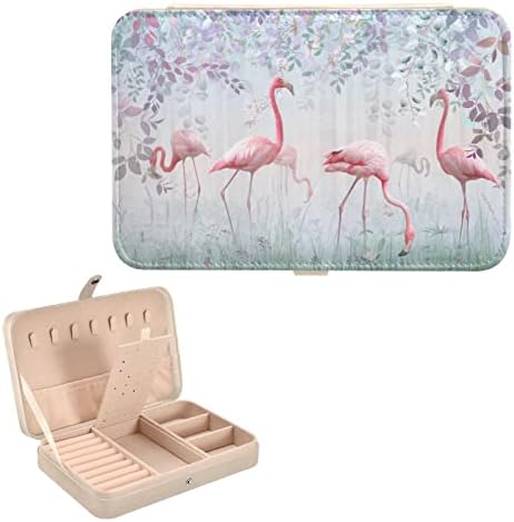 innewgogo flamingos קופסא תכשיטים קטנים מארגן תכשיטי עור PU