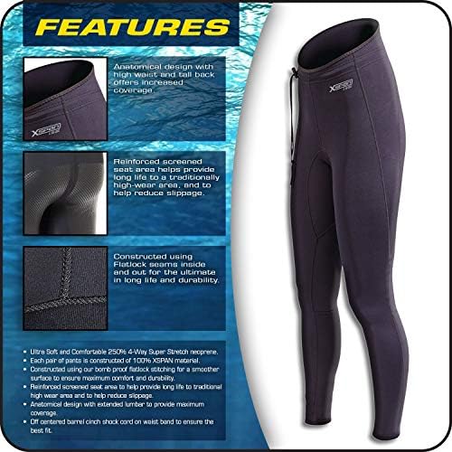 מכנסי חליפת צלילה של ניאו-ספורט XSPAN SUPER STREAR 1.5 ממ ניאופרן. עיצוב יוניסקס, ספורט מים, שחייה, מכשול, מירוצי בוץ, צלילה, גלישה, SUP,