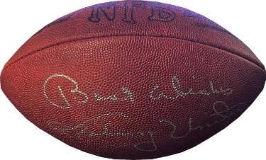 ג'וני יוניטס חתום על וילסון NFL עור על הכדורגל הטוב ביותר איחולים - JSA LOA מלא XX77014 - כדורגל חתימה
