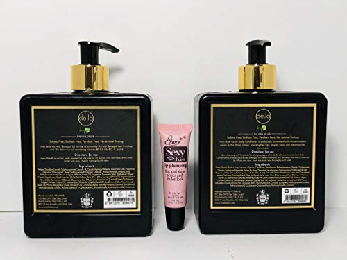 Vine de la vie או noir shampoo & מרכך, מבוסס אורגני - נוגדי חמצון תמצית יין, שימוש בשיער רטוב או יבש - 16.9 פל. עוז. שפת נשיקה סקסי חינם