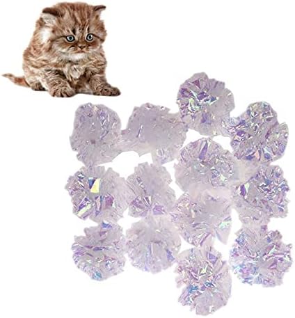 Oyalma 12 יח 'חתול Mylar Crinkle Ball CAT אינטראקטיבי נייר טבעת נייר חתלתול משחק כדורים מוצרי חתול PET 2021-17491