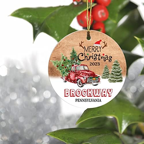 קישוטי עץ חג המולד 2023 - ברוקווי פנסילבניה קישוט עיר הולדתה מדינת עיר מותאמת