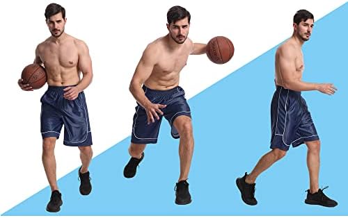 גברים של כדורסל מכנסיים ספורט עם כיסים אימון מכנסיים קצרים יבש רופף כושר שרוכים כושר אימון מכנסיים קצרים