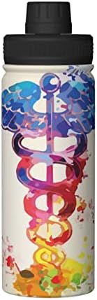 בקבוק מים בצבעי מים-רפואיים-ארט-דוקטור-נוזל 18 גרם ואקום נירוסטה ואקום מבודד בקבוק רחב עם מכסה זרבובית אטום דליפות
