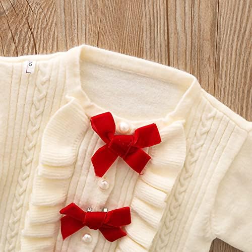 תינוקות פעוטות תינוקת סתיו בגדי חורף כפתורים סרוגים סוודר חצאית מיני עליונה סט פרע פרוע לבוש סוודר קרדיגן