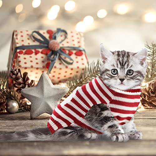 כלב כלב סוודר חג המולד סוודר חג המולד בגדי חיות מחמד חמוד פסים חמוד סנטה קלאוס תחפוש